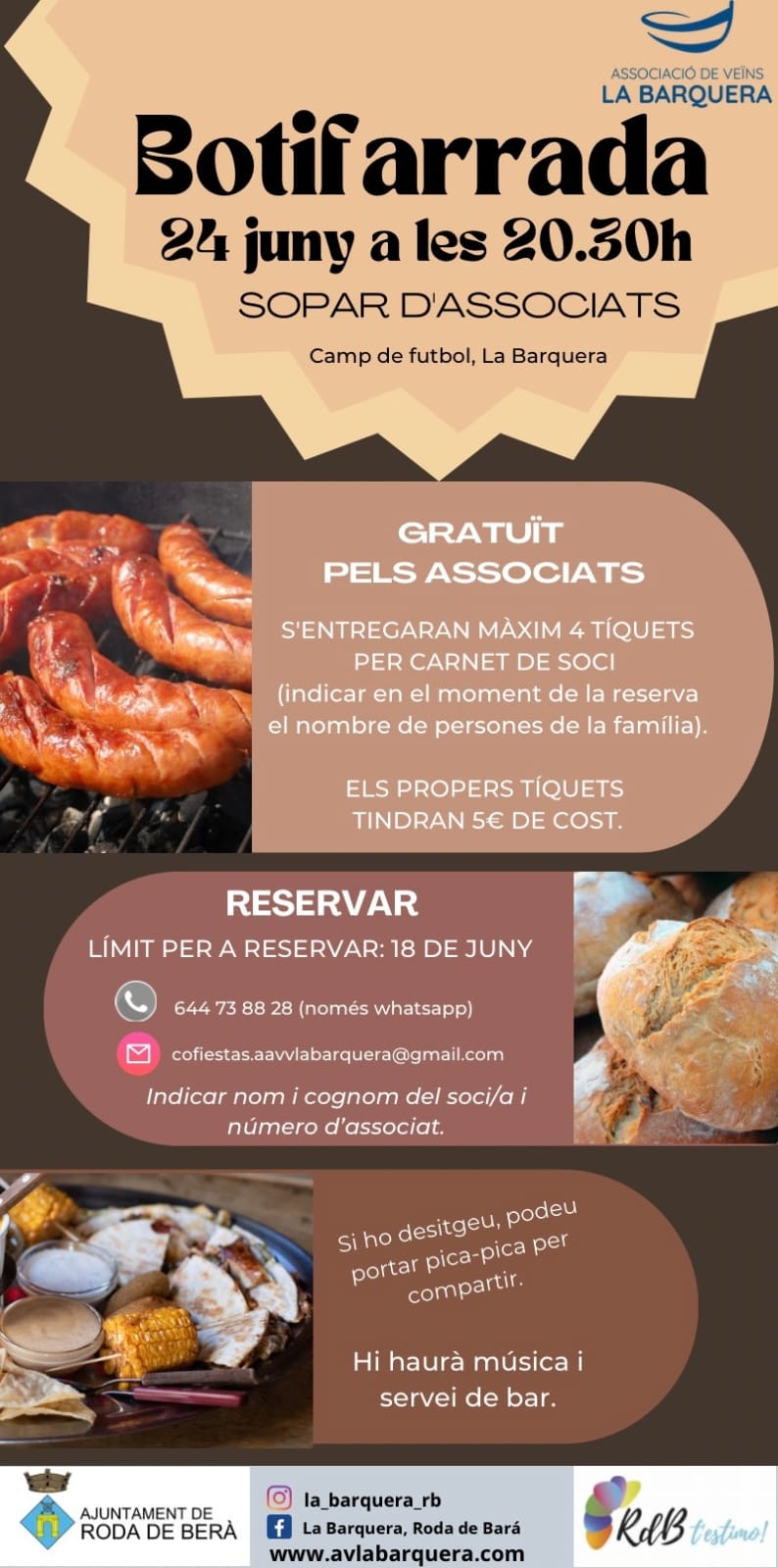 Botifarrada 24 de Junio 20:30 horas